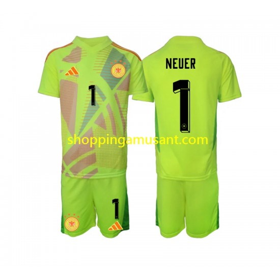 Maillot de Foot Allemagne Manuel Neuer 1 Gardien Enfant Extérieur Euro 2024 Manche Courte