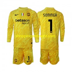 Maillot de Foot Inter Milan Yann Sommer 1 Gardien Enfant Extérieur 2024-2025 Manche Longue