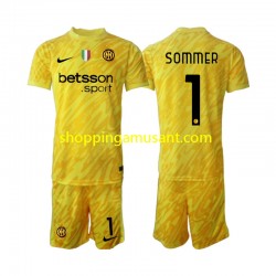 Maillot de Foot Inter Milan Yann Sommer 1 Gardien Enfant Extérieur 2024-2025 Manche Courte