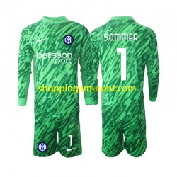 Maillot de Foot Inter Milan Yann Sommer 1 Gardien Enfant Domicile 2024-2025 Manche Longue
