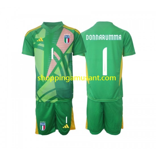 Maillot de Foot Italie Donnarumma 1 Gardien Enfant Extérieur Euro 2024 Manche Courte