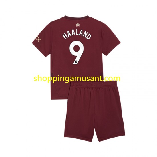 Maillot de Foot Manchester City Erling Haaland 9 Enfant Neutre 2024-2025 Manche Courte