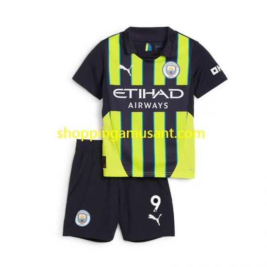 Maillot de Foot Manchester City Haaland 9 Enfant Extérieur 2024-2025 Manche Courte