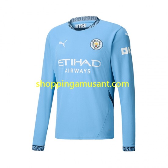 Maillot de Foot Manchester City Homme Domicile 2024-2025 Manche Longue