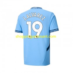 Maillot de Foot Manchester City Julian Alvarez 19 Homme Domicile 2024-2025 Manche Courte