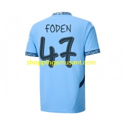Maillot de Foot Manchester City UCL Font FODEN 47 Homme Domicile 2024-2025 Manche Courte