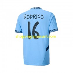 Maillot de Foot Manchester City UCL Font RODRIGO 16 Homme Domicile 2024-2025 Manche Courte