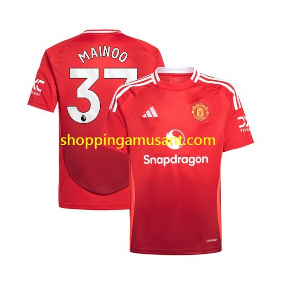 Maillot de Foot Manchester United Kobbie Mainoo 37 Homme Domicile 2024-2025 Manche Courte