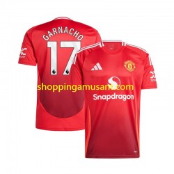 Maillot de Foot Manchester United Alejandro Garnacho 17 Homme Domicile 2024-2025 Manche Courte