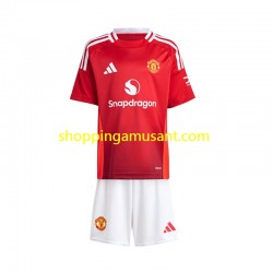 Maillot de Foot Manchester United Enfant Domicile 2024-2025 Manche Courte
