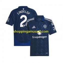 Maillot de Foot Manchester United Victor Lindelof 2 Homme Extérieur 2024-2025 Manche Courte