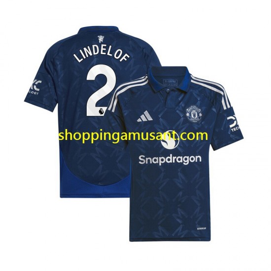 Maillot de Foot Manchester United Victor Lindelof 2 Homme Extérieur 2024-2025 Manche Courte