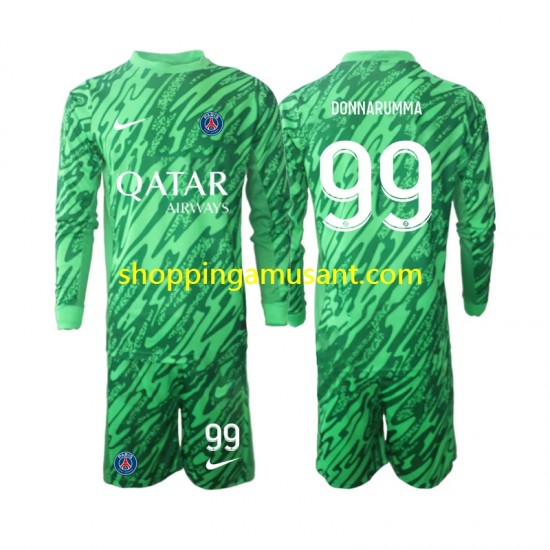 Maillot de Foot Paris Saint-Germain Gianluigi Donnarumma 99 Gardien Enfant Extérieur 2024-2025 Manche Longue