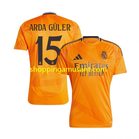 Maillot de Foot Real Madrid Arda Guler 15 Homme Extérieur 2024-2025 Manche Courte