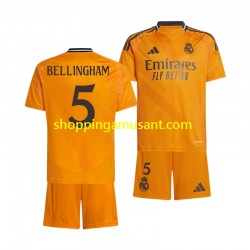 Maillot de Foot Real Madrid BELLINGHAM 5 Enfant Extérieur 2024-2025 Manche Courte