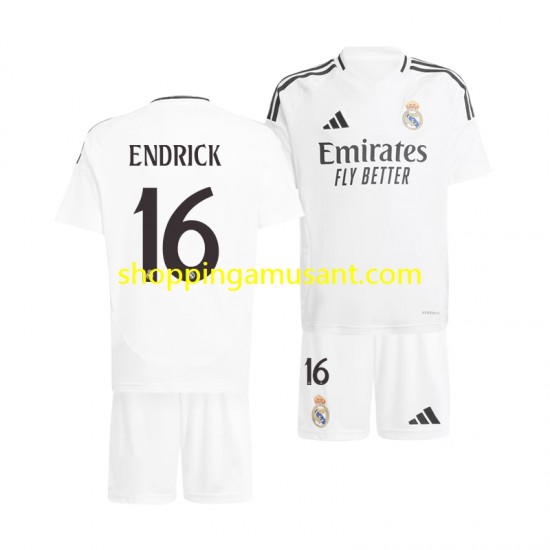 Maillot de Foot Real Madrid ENDRICK 16 Enfant Domicile 2024-2025 Manche Courte