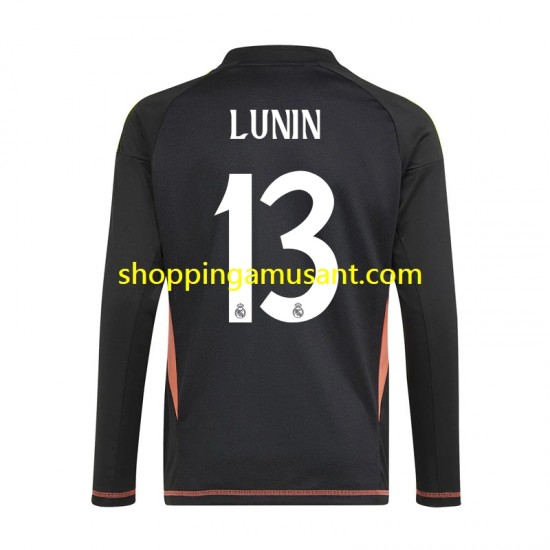 Maillot de Foot Real Madrid Andriy Lunin 13 Gardien Homme Extérieur 2024-2025 Manche Longue