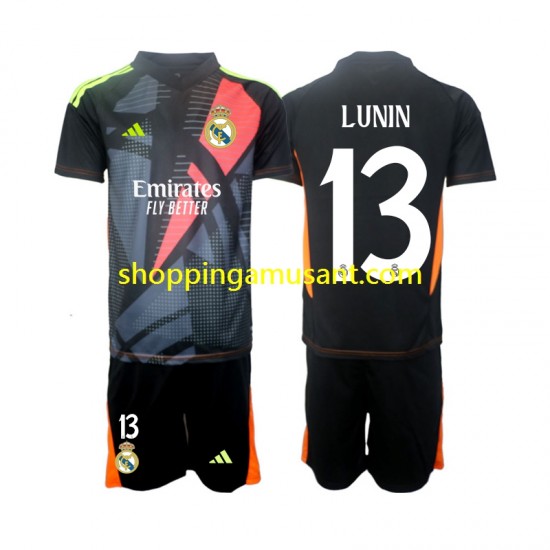 Maillot de Foot Real Madrid Andriy Lunin 13 Gardien Enfant Extérieur 2024-2025 Manche Courte