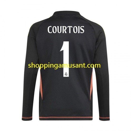 Maillot de Foot Real Madrid Thibaut Courtois 1 Gardien Homme Extérieur 2024-2025 Manche Courte
