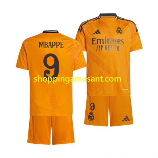 Maillot de Foot Real Madrid Mbappé Kylian 9 Enfant Extérieur 2024-2025 Manche Courte