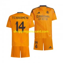Maillot de Foot Real Madrid Tchouameni 14 Enfant Extérieur 2024-2025 Manche Courte