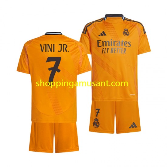 Maillot de Foot Real Madrid VINI JR 7 Enfant Extérieur 2024-2025 Manche Courte