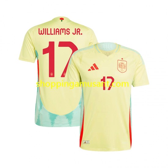 Maillot de Foot Espagne WILLIAMS JR 17 Homme Extérieur Euro 2024 Manche Courte