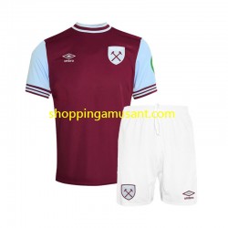 Maillot de Foot West Ham United Enfant Domicile 2024-2025 Manche Courte
