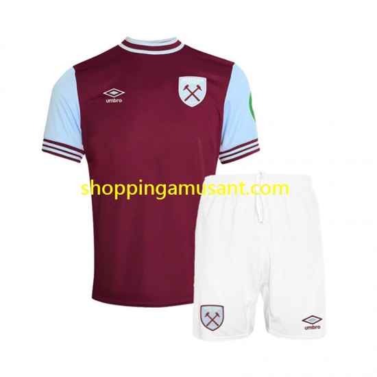 Maillot de Foot West Ham United Enfant Domicile 2024-2025 Manche Courte