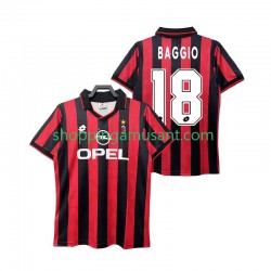 Maillot de Foot AC Milan BAGGIO 18 1995 1996 Rétro Homme Domicile Manche Courte