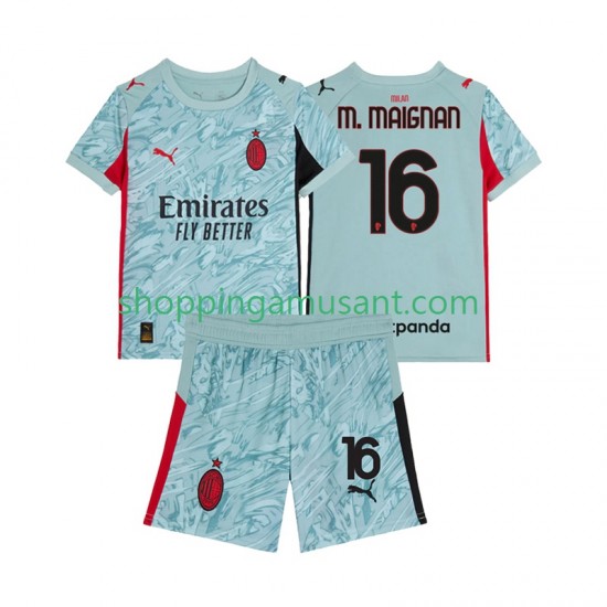 Maillot de Foot AC Milan Mike Maignan 16 Gardien Enfant Domicile 2025-2026 Manche Courte