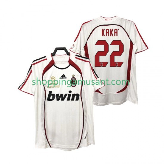 Maillot de Foot AC Milan KAKA 22 2007 Rétro Homme Extérieur 2006 Manche Courte