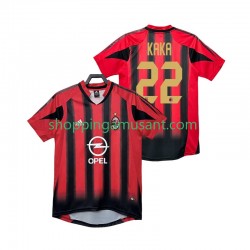 Maillot de Foot AC Milan KAKA 22 2005 Rétro Homme Domicile 2004 Manche Courte