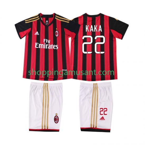 Maillot de Foot AC Milan KAKA 22 2013 2014 Rétro Enfant Domicile Manche Courte