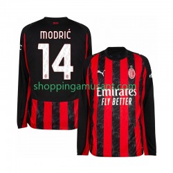 Maillot de Foot AC Milan Modrić Luca 14 Homme Domicile 2025-2026 Manche Longue