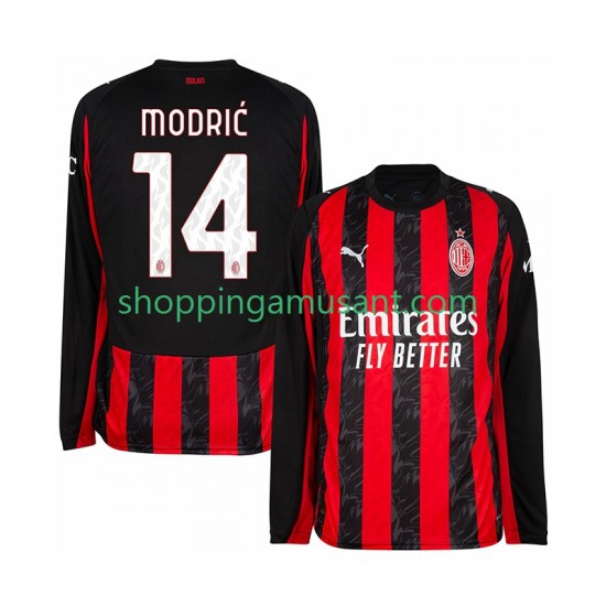 Maillot de Foot AC Milan Modrić Luca 14 Homme Domicile 2025-2026 Manche Longue