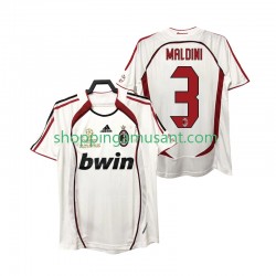 Maillot de Foot AC Milan MALDINI 3 2007 Rétro Homme Extérieur 2006 Manche Courte