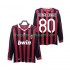 Maillot de Foot AC Milan RONALDINHO 80 2009 Rétro Homme Domicile 2010 Manche Longue