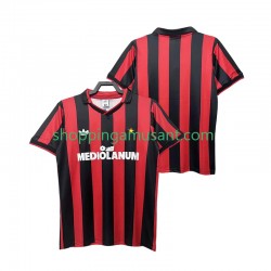 Maillot de Foot AC Milan 1990 1991 Rétro Homme Domicile Manche Courte