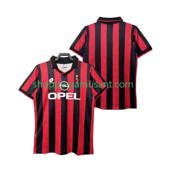 Maillot de Foot AC Milan 1995 1996 Rétro Homme Domicile Manche Courte