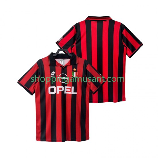 Maillot de Foot AC Milan 1996 1997 Rétro Homme Domicile Manche Courte