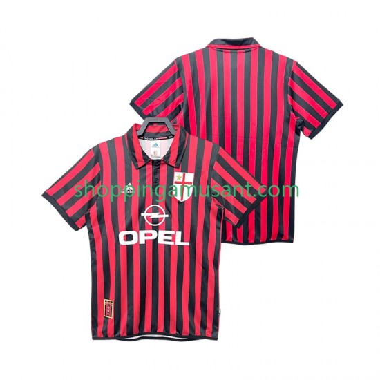Maillot de Foot AC Milan 2000 Rétro Homme Domicile 1999 Manche Courte