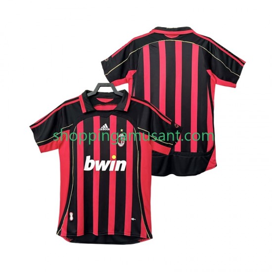 Maillot de Foot AC Milan 2007 Rétro Homme Domicile 2006 Manche Courte