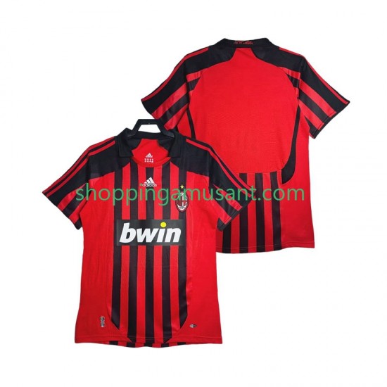 Maillot de Foot AC Milan 2007 Rétro Homme Domicile 2008 Manche Courte