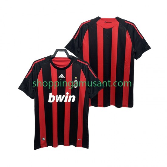 Maillot de Foot AC Milan 2009 Rétro Homme Domicile 2008 Manche Courte