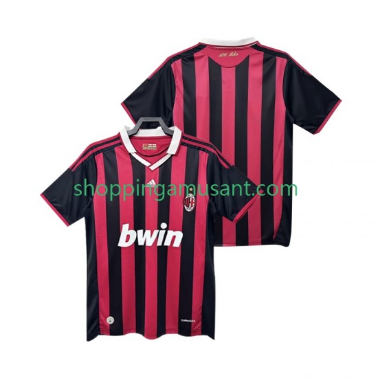 Maillot de Foot AC Milan 2009 Rétro Homme Domicile 2010 Manche Courte