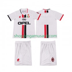 Maillot de Foot AC Milan 1996 1997 Rétro Enfant Extérieur Manche Courte