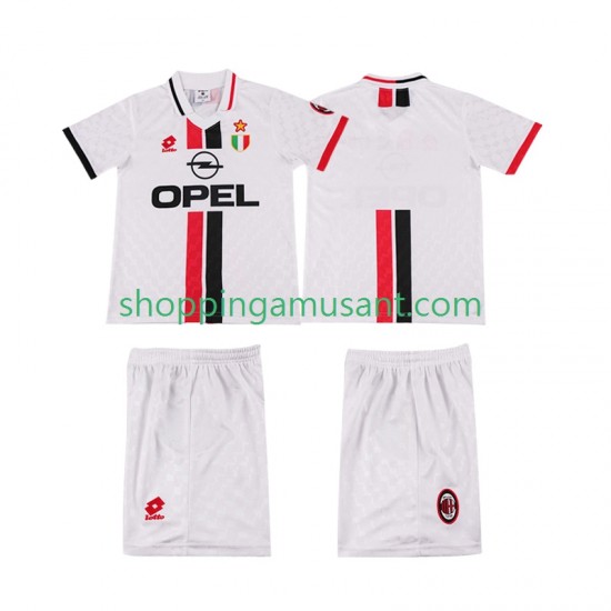 Maillot de Foot AC Milan 1996 1997 Rétro Enfant Extérieur Manche Courte