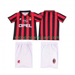 Maillot de Foot AC Milan 1996 1997 Rétro Enfant Domicile Manche Courte