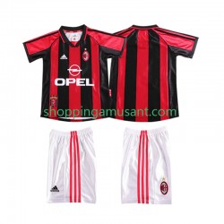 Maillot de Foot AC Milan Rétro Enfant Domicile 1999 1998 Manche Courte